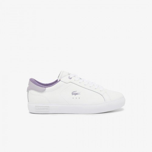 Giày Lacoste PowerCourt Leather Nữ - Trắng Tím Giày Lacoste PowerCourt Leather Nữ - Trắng Tím