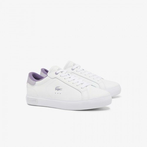 Giày Lacoste PowerCourt Leather Nữ - Trắng Tím Giày Lacoste PowerCourt Leather Nữ - Trắng Tím