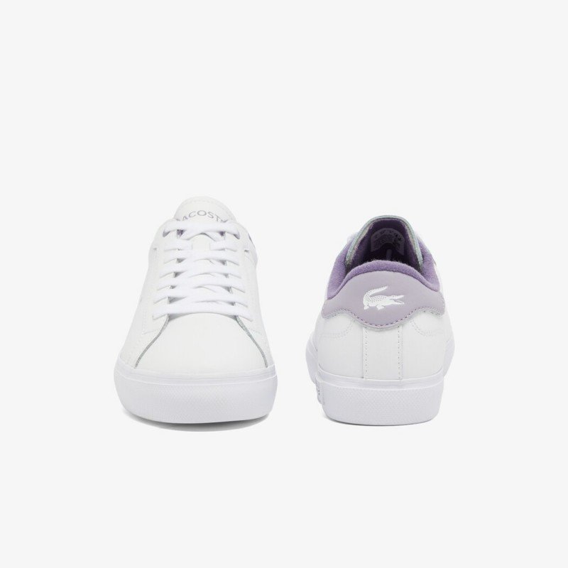 Giày Lacoste PowerCourt Leather Nữ - Trắng Tím