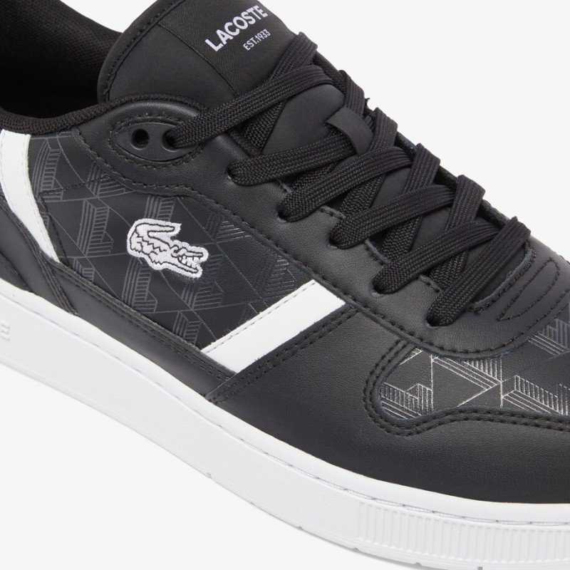 Giày Lacoste T-Clip 224 Leather Nam - Đen Trắng