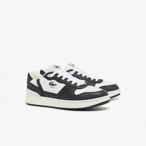 Giày Lacoste T-Clip Leather Nam - Đen Trắng