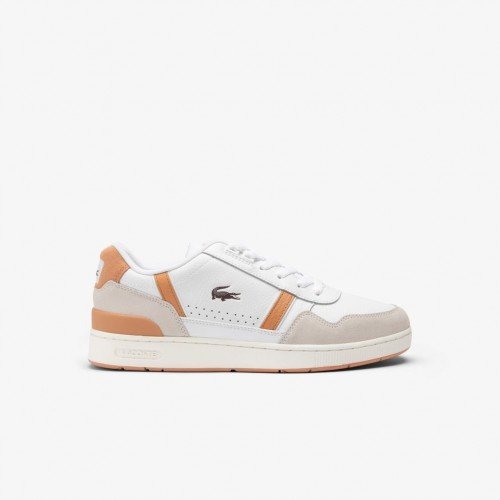 Giày Lacoste T-Clip Leather Nam - Trắng Nâu Giày Lacoste T-Clip Leather Nam - Trắng Nâu