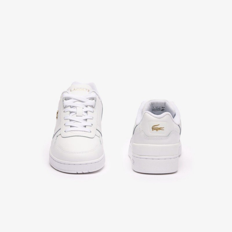 Giày Lacoste T-Clip Leather Nữ - Trắng Gold
